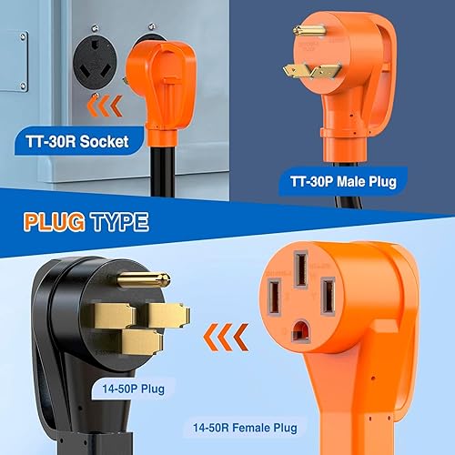 Miniatura 112 de Nilight Cable adaptador de cargador EV de 50 amperios a 50 amperios de 4 clavijas de cobre puro 250 V para soldador, conversión de enchufe Enchufe