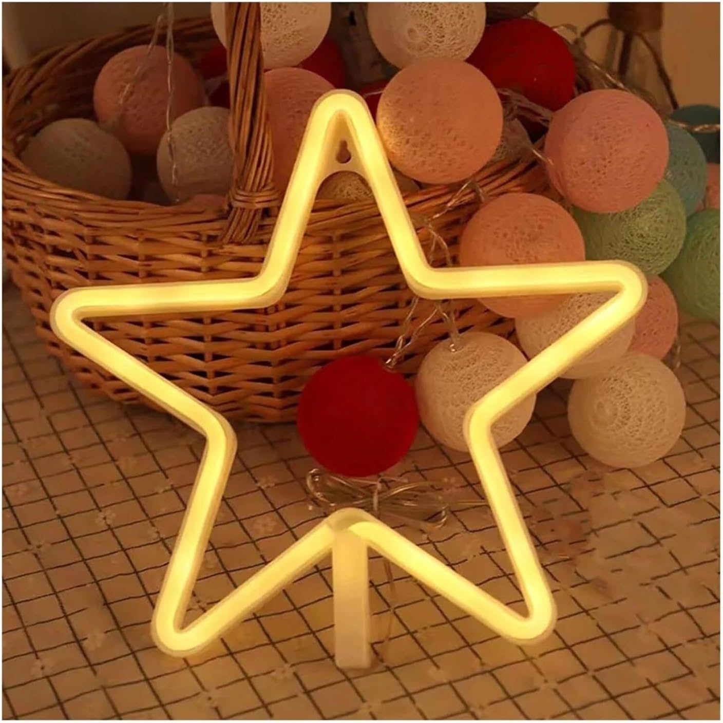 For star for neon Sign Light Powered For Birthday Bedroom Party Holiday Wedding Gaming Room Decoration(C)