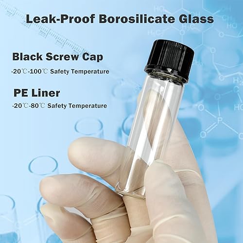 Miniatura 5 de ALWSCI 5 frascos de vidrio Dram, frasco pequeño de muestra líquida, viales vacíos de vidrio de borosilicato de 1.083 x 2.244 in, 0.7 fl oz con