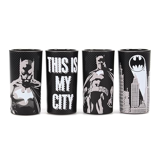 Half Moon Bay Batman Set of 4 Mini Glasses 100 ml Officially Licensed