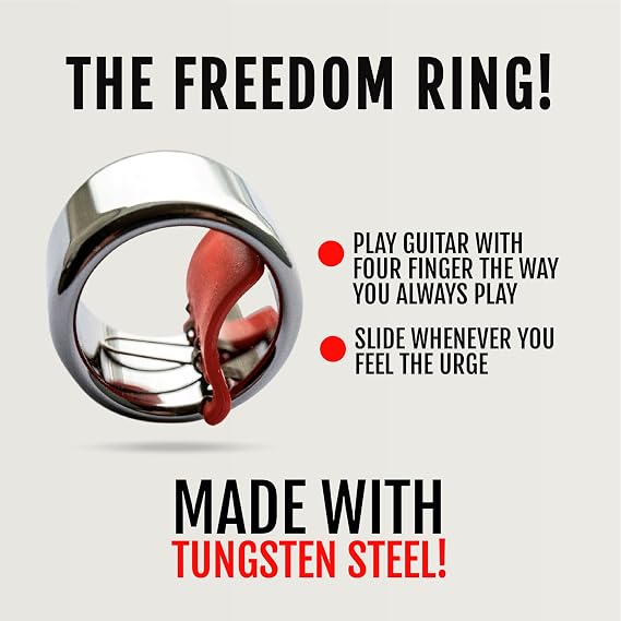 Black Mountain Slide Guitar Rings - Made from Tungsten Steel | Acoustic guitar, electric guitar, bass, ukulele and more. Smooth surface finish, almost as hard as diamond.