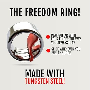 Black Mountain Slide Guitar Rings - Made from Tungsten Steel | Acoustic guitar, electric guitar, bass, ukulele and more. Smooth surface finish, almost as hard as diamond.