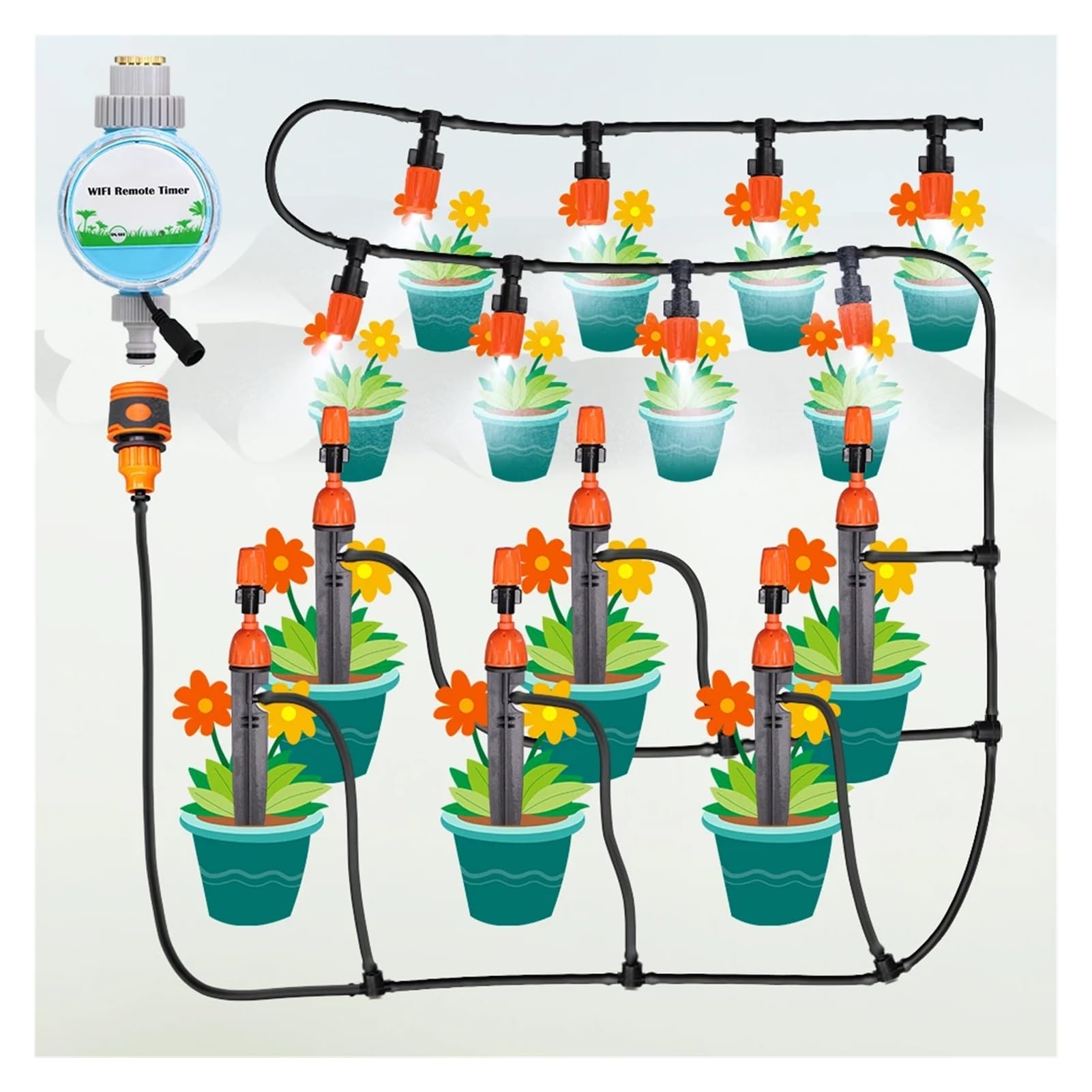 ISCBAFYX Tuyau d'arrosage de en PVC 10/20/40 M ID-4 mm, Tube d'irrigation Micro Goutte à Goutte 4/7 mm, Tuyau de 1/4", systèmes de pulvérisation de Brouillard agricole (B-20M)