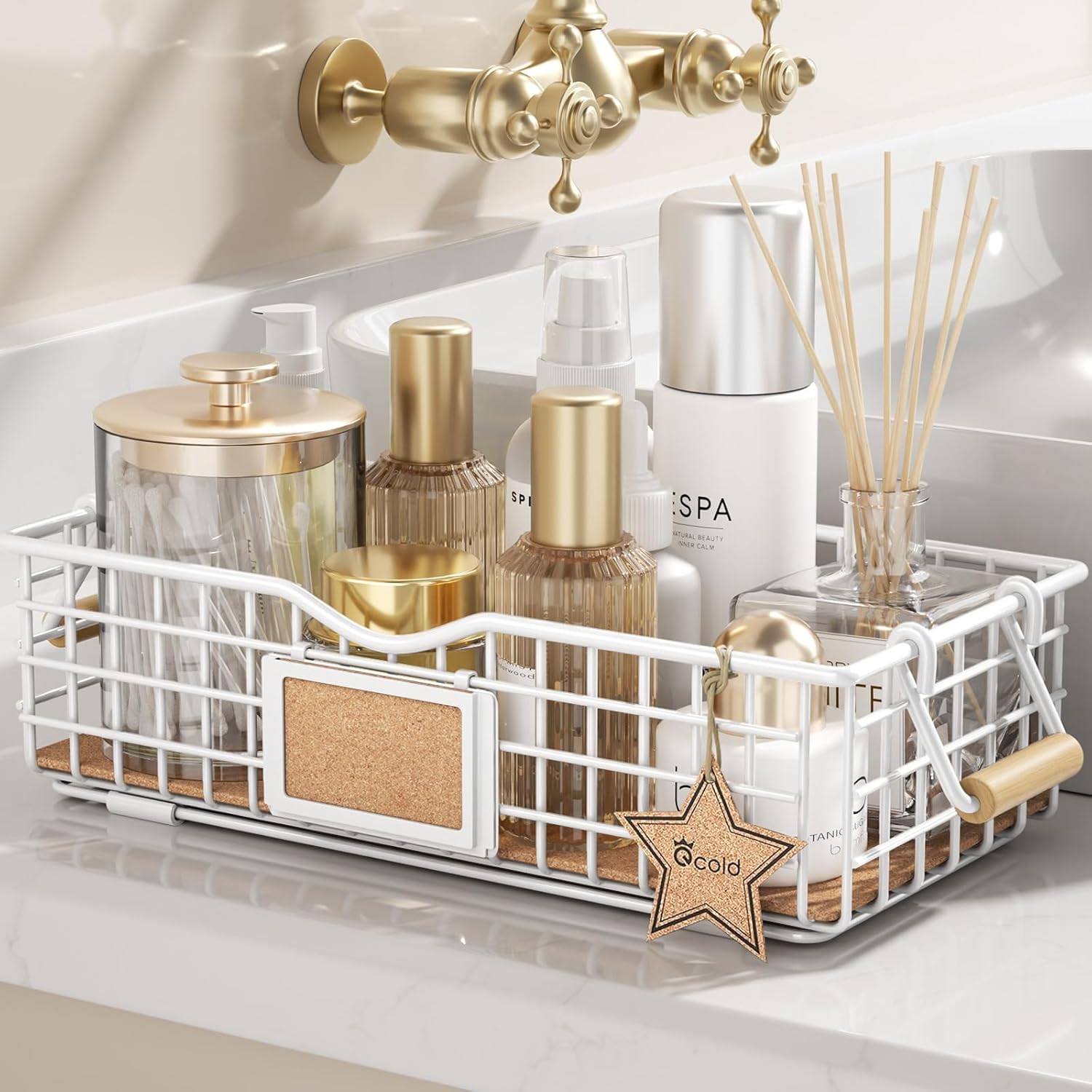 Amazon.com: Qcold Bathroom Organizer Basket with Handle, Bathroom Decor Organizer - Bathroom ...