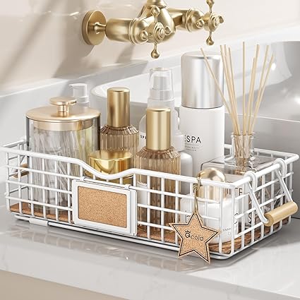 Amazon.com: Qcold Bathroom Organizer Basket with Handle, Bathroom Decor ...