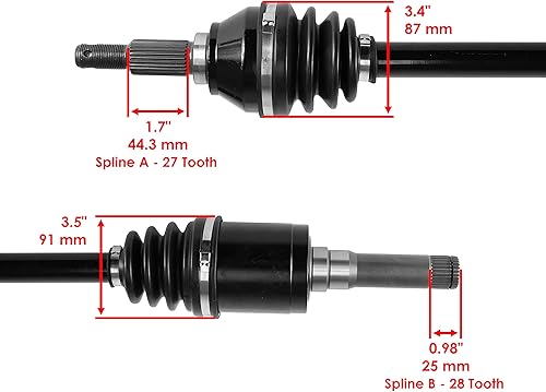 Miniatura 3 de Caltric Eje de junta Cv completo trasero izquierdo compatible con John Deere Gator Xuv 625I 4X4 Gas Pc9957