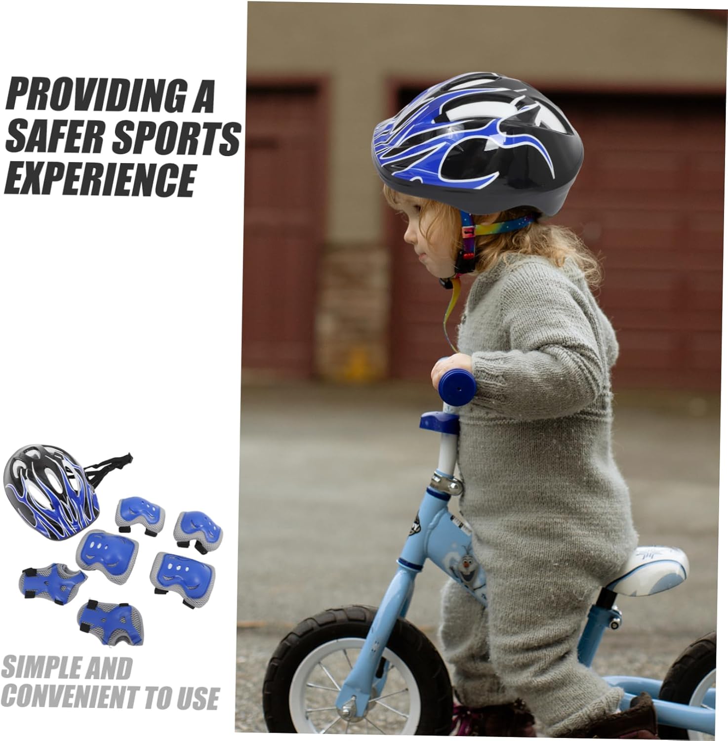 STOBAZA 7pcs Adorable Boys and Girls Skate Helmet Suit Complete Protective Gear Knee Elbow Wrist Guards