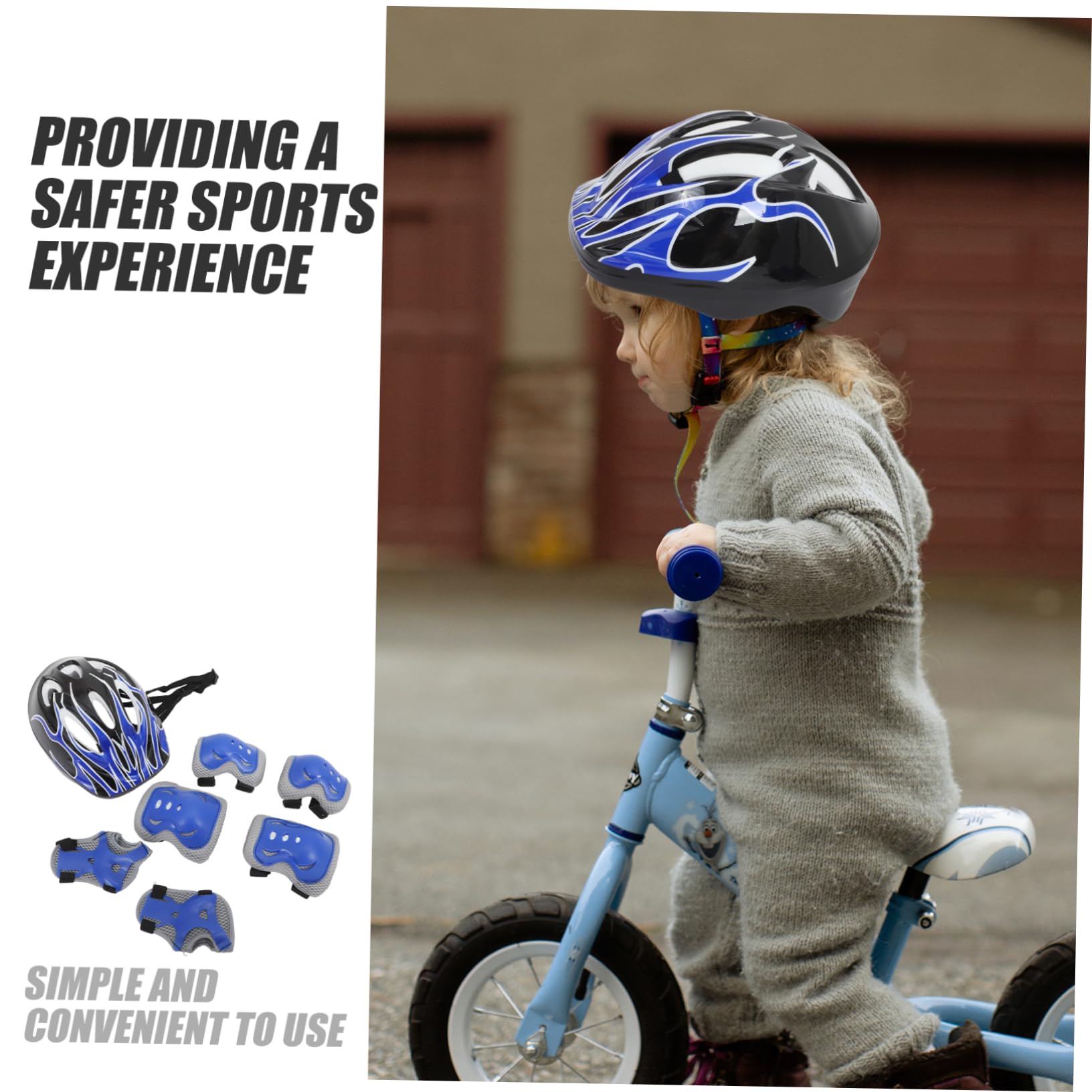 PRETYZOOM 7pièces Casque Réglable pour Skateboard Ensemble De Genouillères Et Coudières pour Garçon Fille Protège-Poignets pour Roller