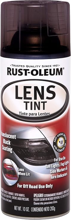 Rust-Oleum Automotive Lens Tint Coating Spray Paint, Translucent Black | Custom Lens Tint | Translucent Finish | For Tail Lights | Durable Coating | Easy Spray Application