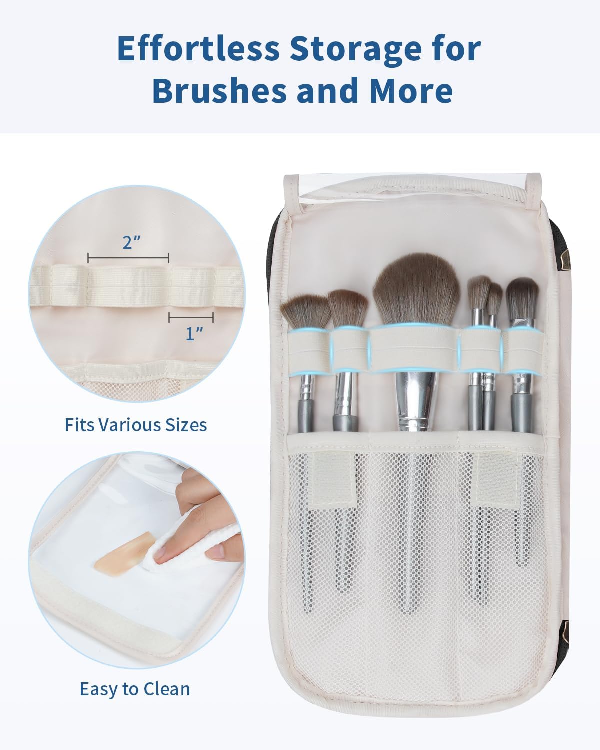 WANDF Travel Toiletry Bag for Women, Wide-open Large Makeup Bag with Handle, Puffy Makeup Organizer for Toiletries, Cosmetics, Accessories, Essentials (Black) - Image 4