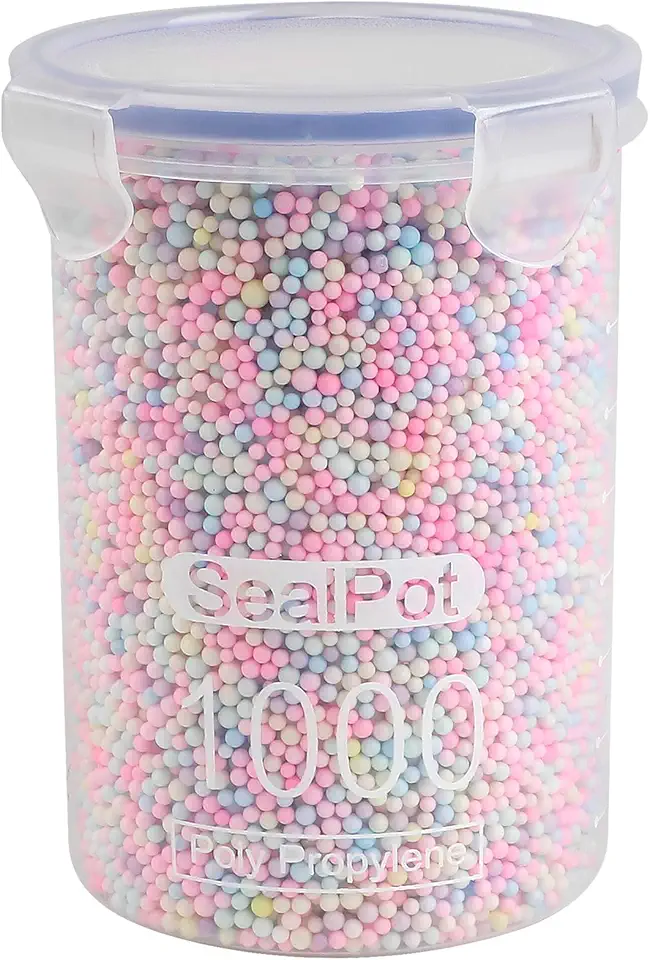 CCINEE 80.000 peças de bolas de espuma suprimentos de geleca contas de espuma coloridas 2-3 mm para arte infantil Slime caseiro, decorações de casamento e festa