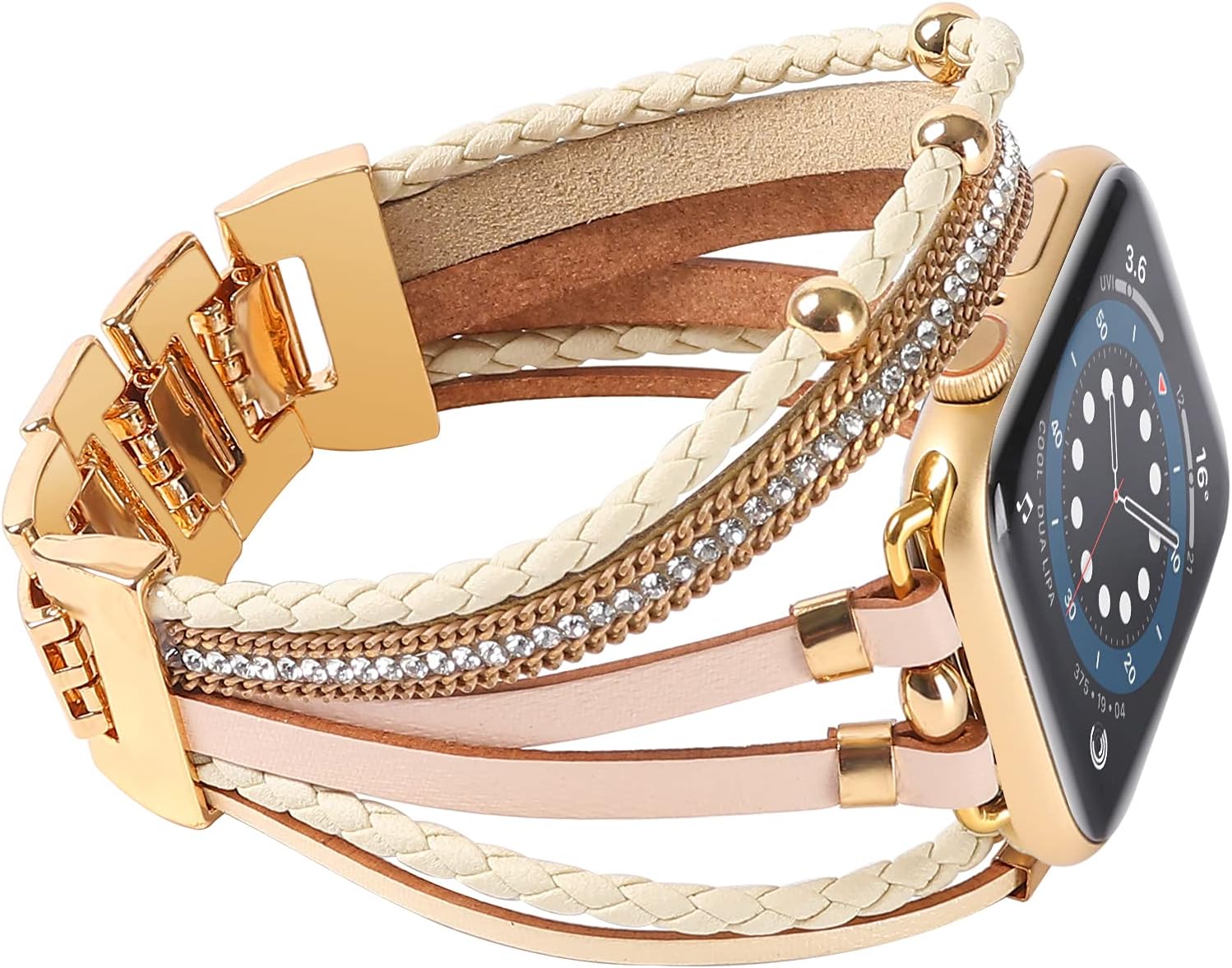 WONMILLE Posh Leather Bands Compatible with Apple Watch 41mm 40mm 38mm 45mm 44mm 42mm 49mm Women, Boho Bracelets Jewelry Multilayer Wrap Strap for iwatch Series Ultra 10 9 8 7 6 5 4 3 2 1 SE