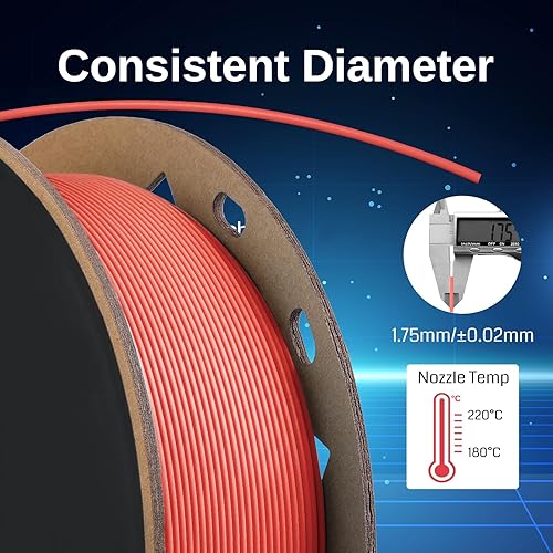 Vista 32 de SainSmart GT-3 High Flowability Flexible PLA Filament 1.75mm, High Flow 3D Printer Filament for High-Speed Printing, 2.2 LBS (1KG) Spool, White