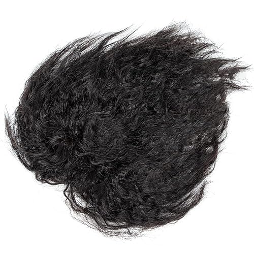 Miniatura 2 de Extensiones de cabello sintético con clip, extensiones de cabello ondulado negro y marrón para mujer, cubren el cabello blanco (2 clips, n. 2)