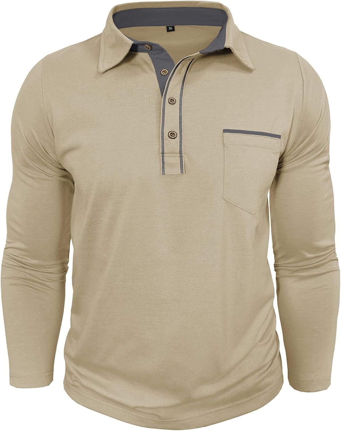 Men Cargo Shirts Retro Solid Color Long Sleeves Button up Lapel Henley T-Shirts Dad Shirt Loose Comfy Blouse Tops
