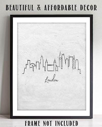 Vista 106 de París Skyline - Decoración de pared para sala de estar, arte de pared en blanco y negro, cuadros de pared de horizonte europeo para sala de estar