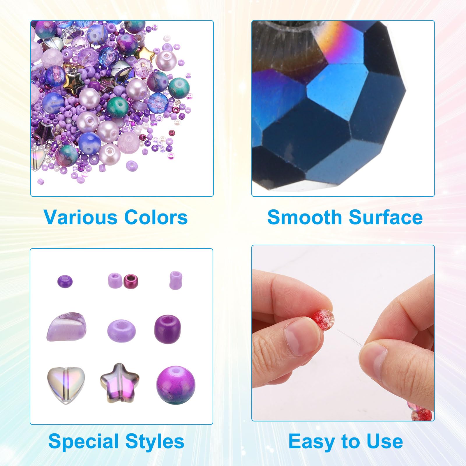 PATIKIL 2-8mm Assorted Glass Resin Beads - Image 3