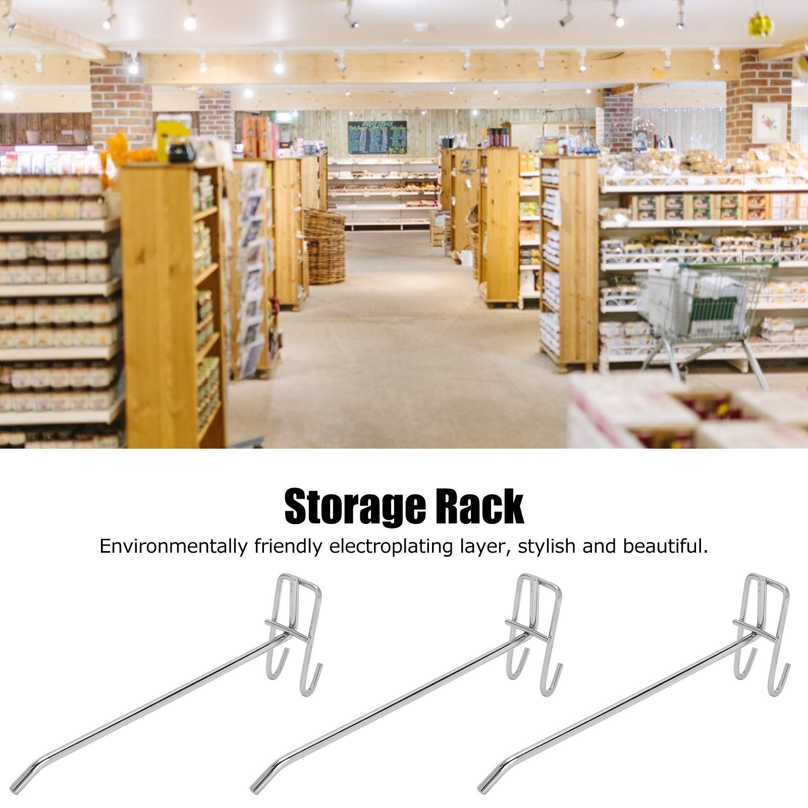 30 Pezzi Ganci per Pannello Forato, Gancio per Griglia per Scaffale in Metallo per Supermercato, Staffa da Parete per Griglia, Gancio per Visualizzazione per Pannello Forato (20cm)