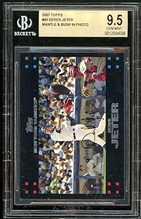 George Bush/Mickey Mantle/Derek Jeter Card 2007 Topps #40 BGS 9.5
