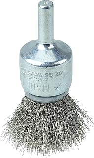 Weiler 36283 Wolverine 3/4" Crimped Wire End Brush, 006"Stainless Steel Fill, 1/4" Stem, Made in The USA (Pack of 10)