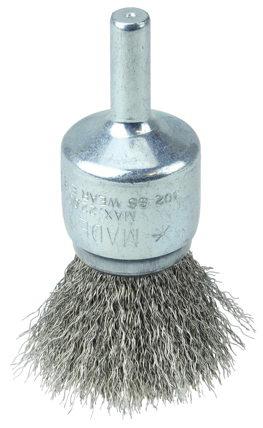 Weiler 36283 Wolverine 3/4" Crimped Wire End Brush, .006" Stainless Steel Fill, 1/4" Stem, Made in The USA (Pack of 10)