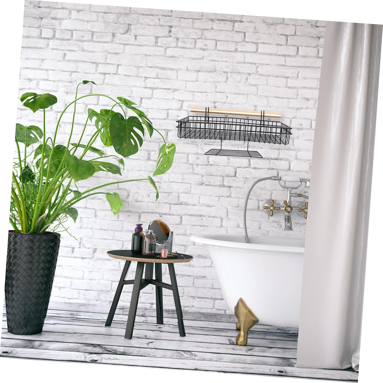 OUNONA 2pcs Wall Hanging Baskets Wire Grid Shelf Hanging Shelf Wall Mount Wire Basket Home Storage Organizer