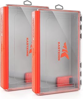 KastKing HyperSeal Waterproof Tackle Box, 3700 Deep Tackle Trays, Fishing Tackle Box Organizer With Exterior Stickers, Fishing Gear & Fishing Accessories Storage