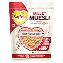 Saffola Millet Muesli with Crunchy Flavour Pops & High Fibre | 650g | Fruit Crunch | 81% Fruits, Seeds & More | Power of Millet | Goodness of 5: Protein, Fibre, Vitamins, Iron & Jowar gallery image