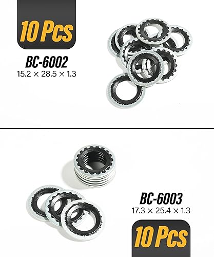 Miniatura 4 de ESEWALAS Surtido de 45 piezas de juntas de AC, kit de arandela de sello de puerto de compresor de aire acondicionado, sellos de compresor de CA