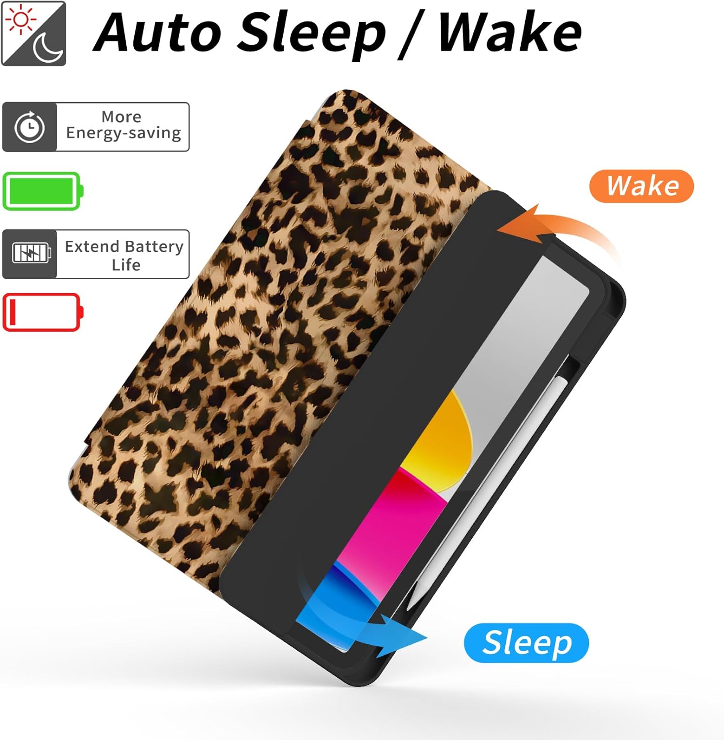 Case for iPad 11th Generation 11 Inch A16 Chip (2025), iPad 10th Generation 10.9-inch Case 2022, Full Protective Cover with Pencil Holder, Trifold Stable Stand, Brown Cheetah