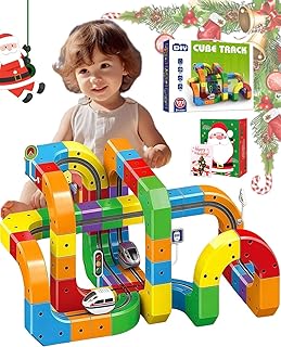 Track Fusion, Track Fusion Toy, Clip-Fit 3D Train Routes with Mix-and-Match Stem Cubes, Gravity Defying 3D Infinity Tracks, DIY Trackfusion Train Set with Train&Traffic Sign (123pcs-2car)