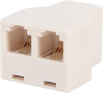 AD-64-F2F-WH Modular T-Adapter 6P/4C 1F/2F, White