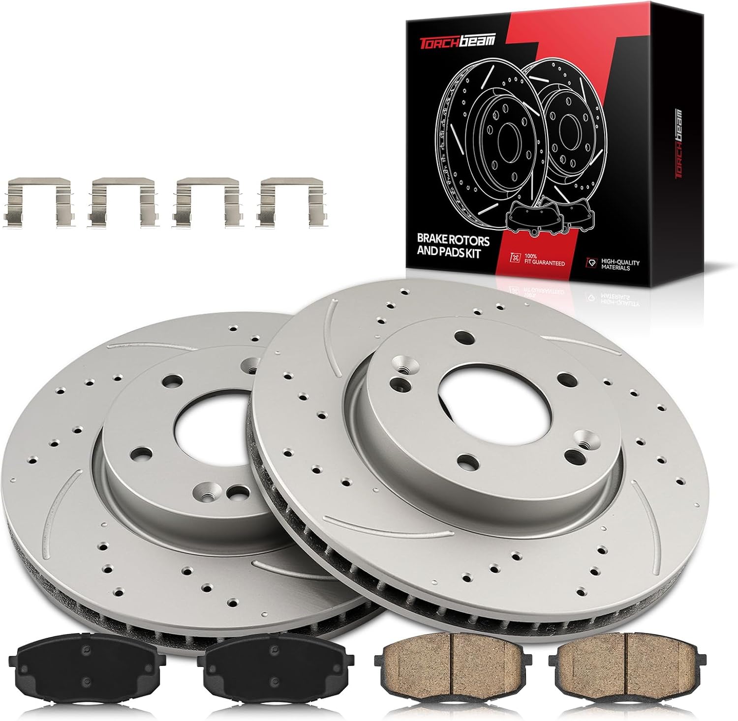 Torchbeam 11.02" Front Brakes and Rotors Kit Brake Kit Compatible with Kia 2010-2013 Forte 2.0L, Kia 2010-2013 Forte Koup 2.0L, 31543 D1397