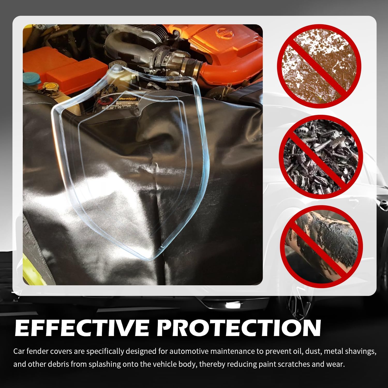 PU Magnetic Fender Covers for Mechanics with Hooks 3PCS,Foldable Car Fender Protector Provide Protection for Bodywork,Anti-Scratch Car Fenders Cover Cars Accessories (3PCS)