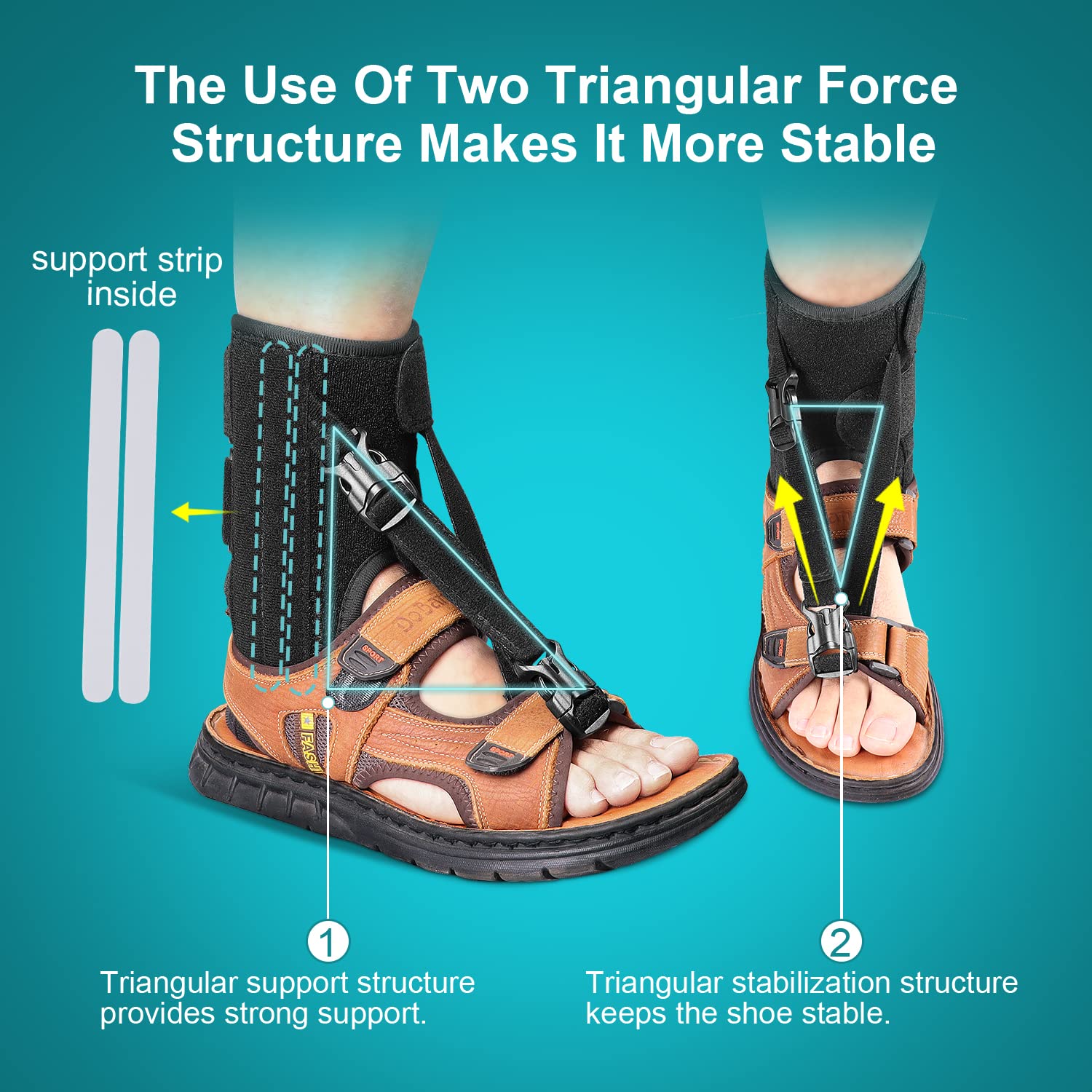 Foot Drop Brace, Drop Foot Up AFO Splint for Walking with Lifting Shoes, Orthosis Support Raise Front of Foot with Ankle Dorsiflexion Weakness, Prevent Falls, for Left and Right,Fits Women and Men : Health & Household