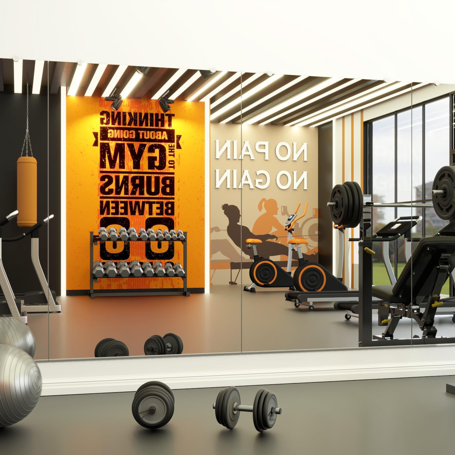 Tempered Home Gym Mirror 48"x72" - 1/4" Thick Wall Mirror Full Length - HD Ultra Clear Large Mirror - Mirrors for Wall, Garage, Bathroom - Body Mirrors for Bedroom - Frameless Full Mirror 48"x72"