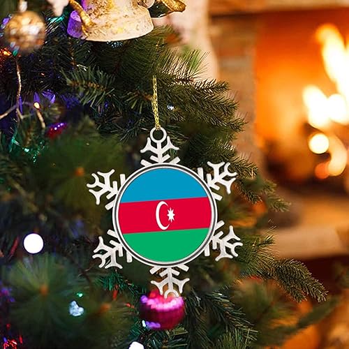 Miniatura 6 de Adornos metálicos de copo de nieve con bandera de Bangladesh, adorno de Navidad, recuerdo, regalo, adornos colgantes para decoración de árbol de