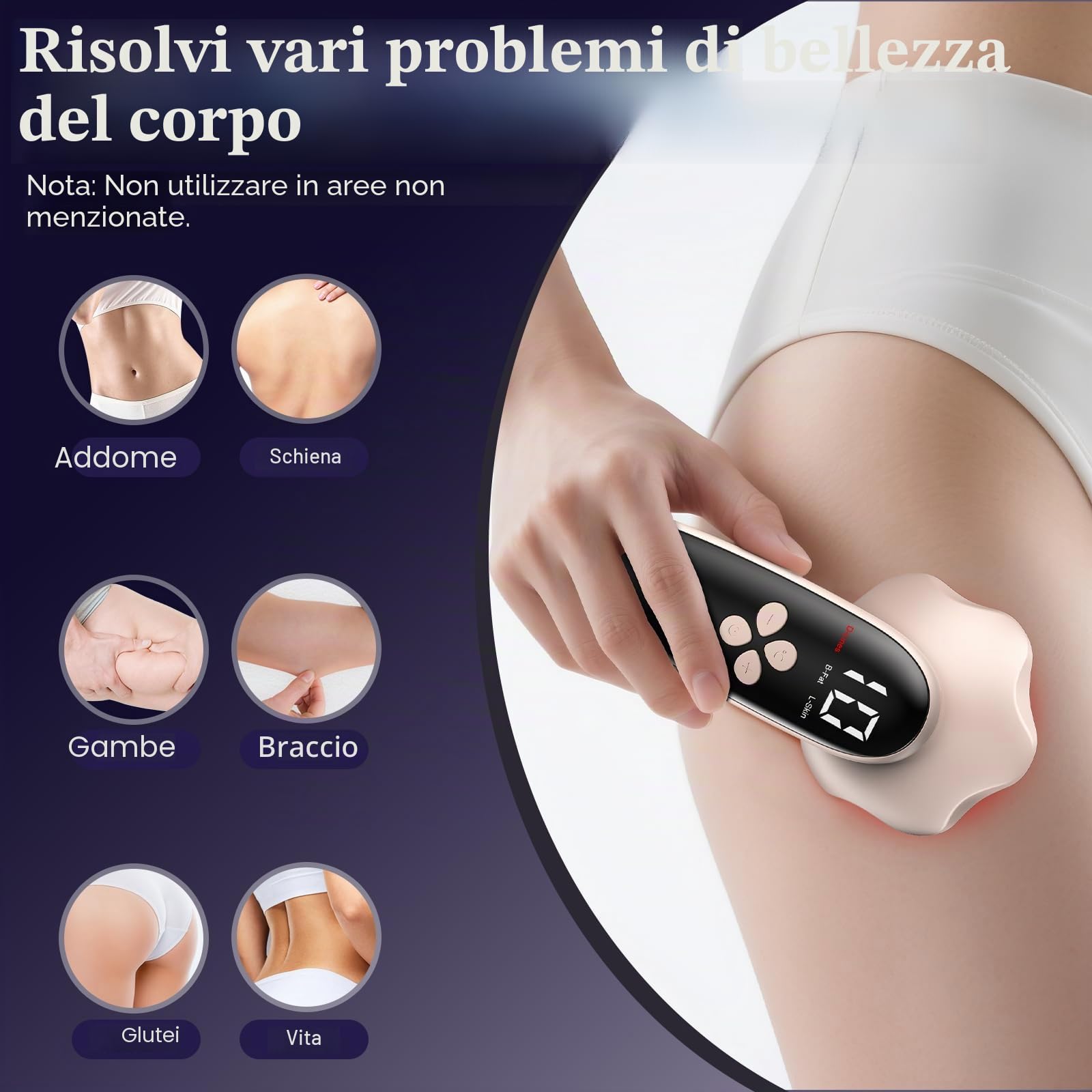 Massaggiatore Anticellulite Professionale, 3 in 1 Professionale Massaggiatore Anticellulite Elettrico per mani Pancia, Vita, Braccia, Gambe, Glutei, Unisex, Effetto lifting e rassodante