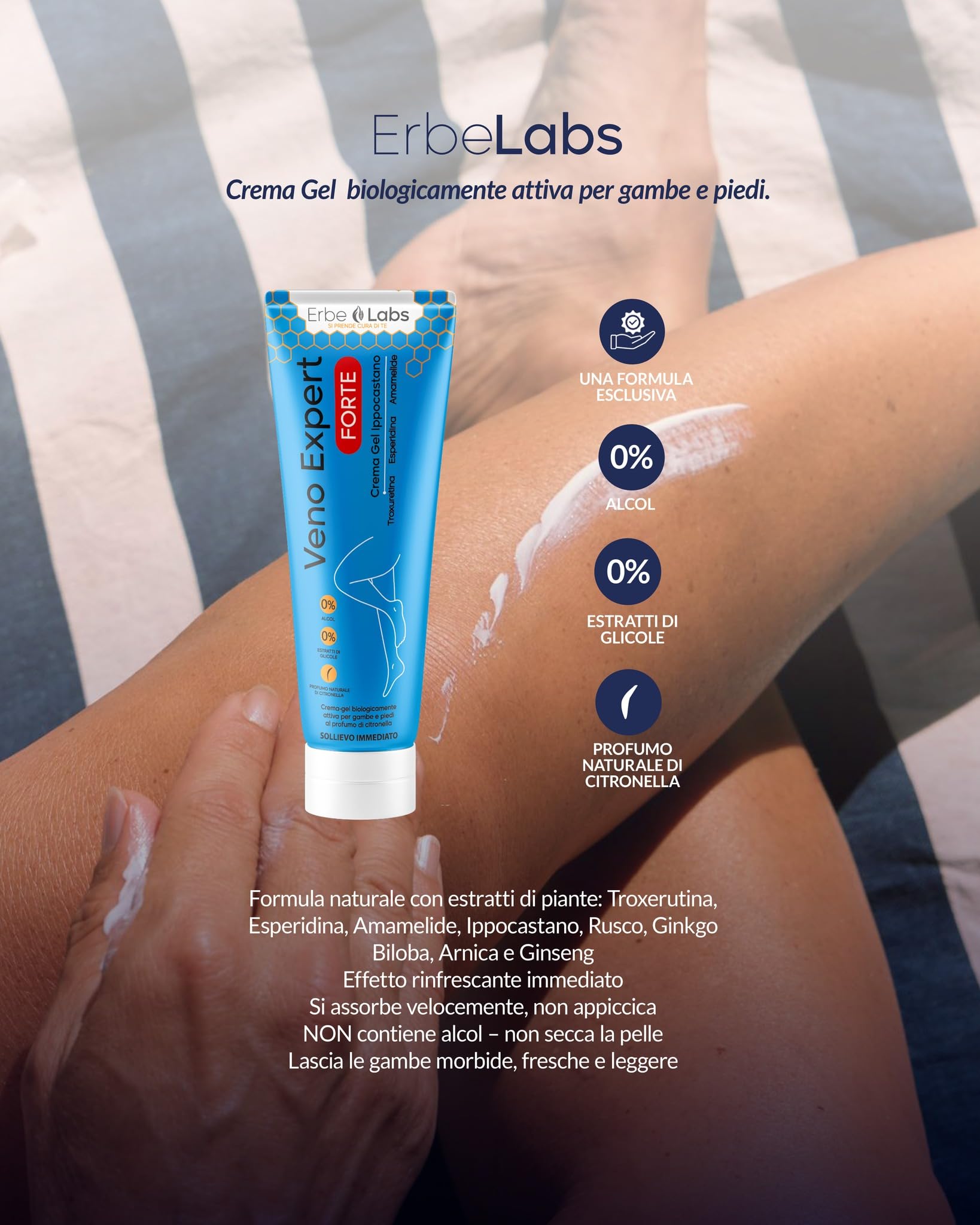 Veno Expert Forte 150 ml – crema gel Professionale con 12 Estratti Funzionali | Formula Potenziata con Troxerutina e Esperidina | Sollievo e Freschezza per Gambe Pesanti | Senza Alcol e Senza Glicoli