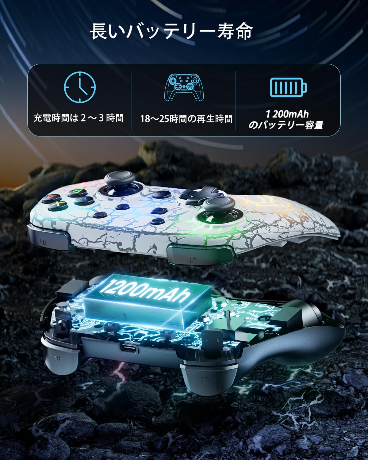 FLIEEP Wireless Pro Controller illustrating dual motor vibration feedback