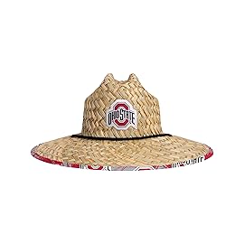 FOCO unisex adult Ncaa College Team Logo Floral Sun Straw Hat, Team Logo, One Size US