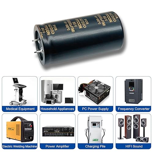 Miniatura 7 de 2 unids 80V 10000UF Snap in condensador electrolítico 35x70mm (1.37x2.76in) amplificador de potencia filtro audio condensador electrolítico audio