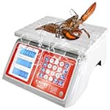 CAMRY Waterproof Commercial Food Scale IPX7 66lb / 30kg Digital Price Computing Meat Produce Weight Scale with White Backlight LCD for Farmers Market, Seafood, Rechargeable