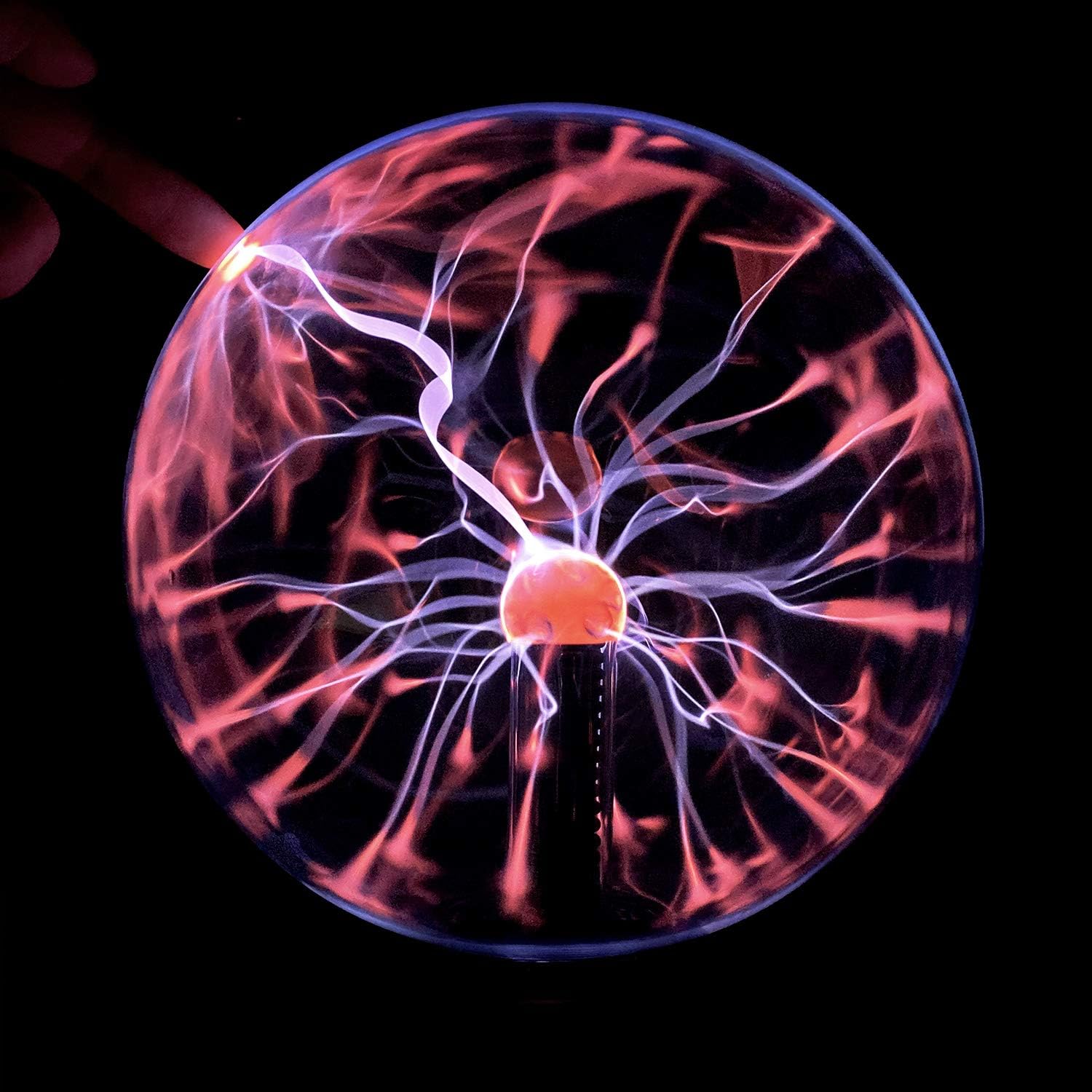 Gresus 8 Inch Plug-in Magic Plasma Ball Lamp - Touch & Sound Sensitive Interactive Plasma Lamp Nebula Sphere Globe, Science Educational Gift for Decorations/Parties/Bedroom