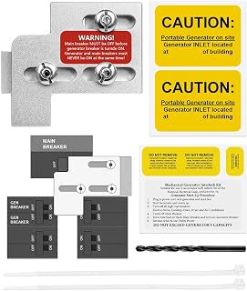 Generator Interlock Kit Fit for Square D QO and Homeline 100 or 125 Amp Panels, 3/4" Spacing Between Main and Branch Breaker, Generator to House Hookup Manual Lockout Transfer Switch