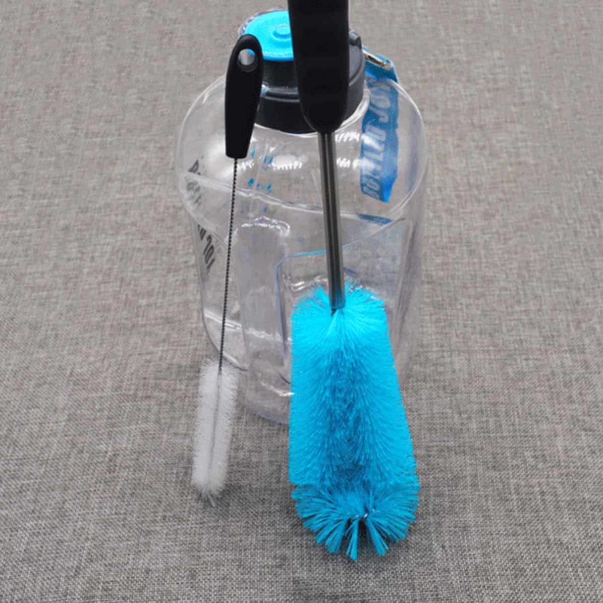 Toddmomy Multi-Functional Long Handle Bottle Cleaning Brush Set with Nylon Bristles and Plastic Handle for Milk Bottles and Test Tubes, Gentle Material Household Cleaning Tool for Kitchen