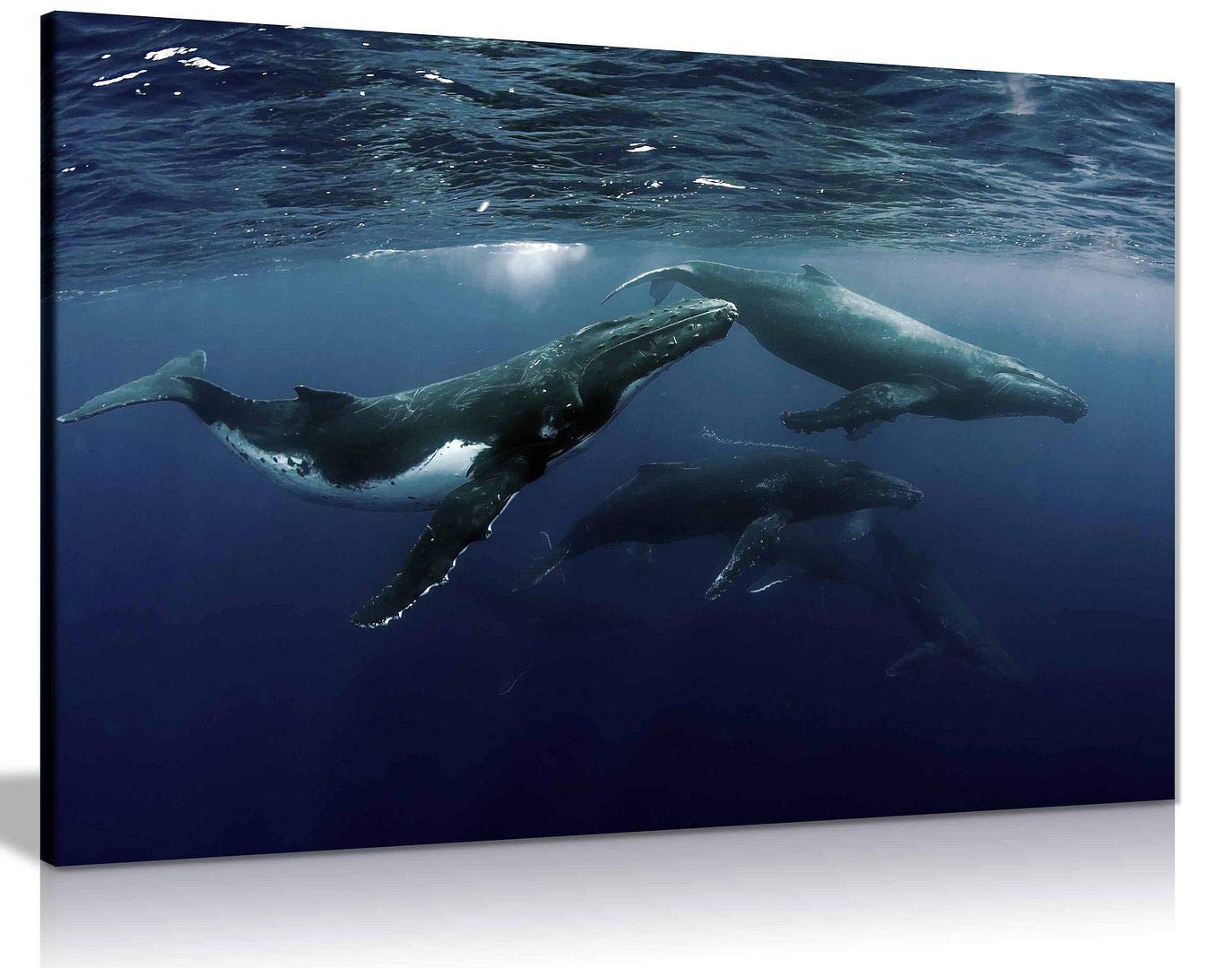 Humpback Whale Ocean 2 Canvas Wall Art Picture Print Home Decor (18x12in)