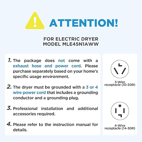 Miniatura 2 de Midea MLE45N1AWW Secadora eléctrica de carga frontal a juego, con sensor de acero inoxidable seco, cuidado de arrugas, control táctil, 10 ciclos
