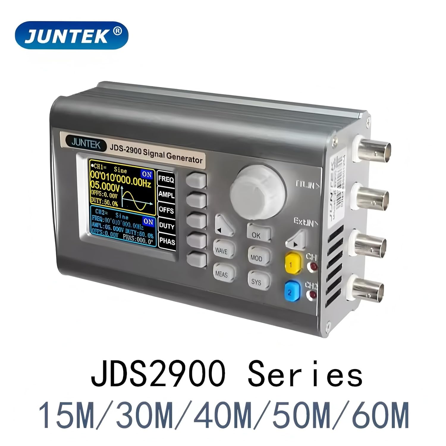 JDS2900 15/30/40/50/60MHZ 14bits 266MSa/s Multiple Function Signal Generator Pulse Generator Sweep Counter Dual-Channel DDS Frequency Meter(JDS2900-50M)