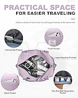 Vista 9 de Bolsa de viaje para mujer, bolsa deportiva para gimnasio, H-Negro